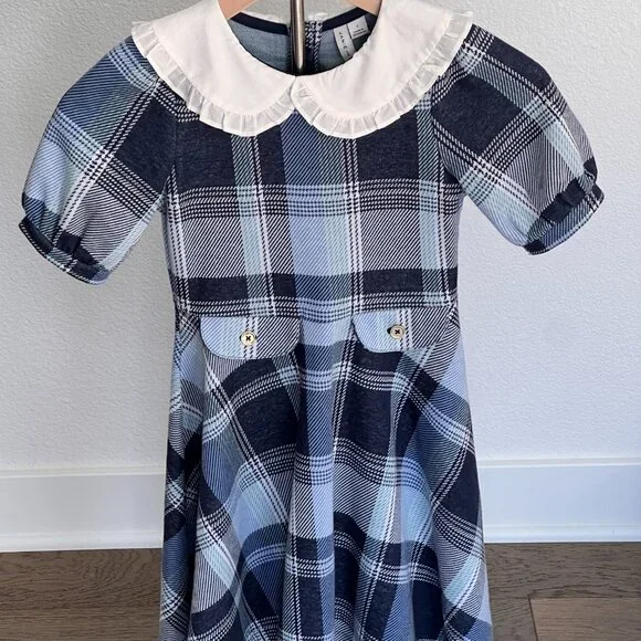 Janie And Jack Blue Plaid Dress NWT - Picture 2 of 12
